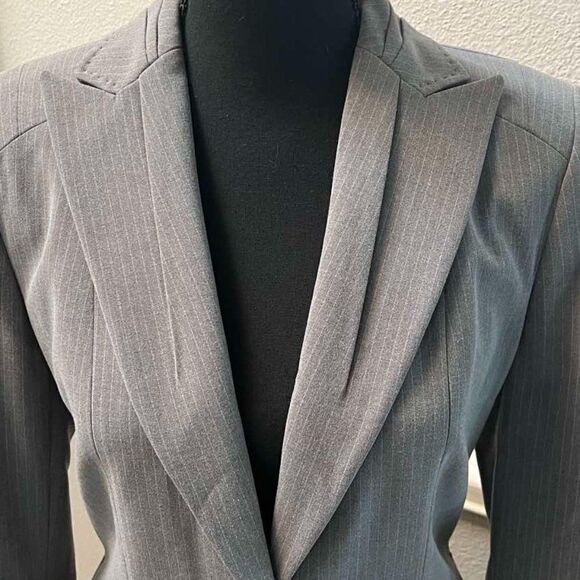 Elie Tahari Jacket Gray One Button Blazer Womens Size 2 - Picture 6 of 14